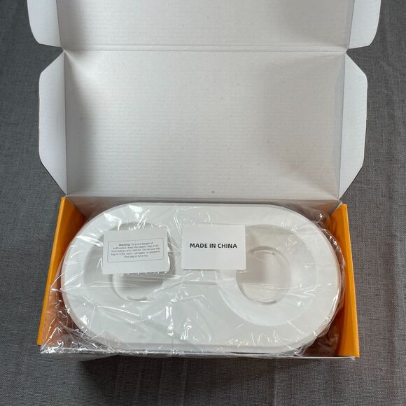 Little Treasures Pet Bowl by Tengous Raised Double Bowl White Plastic w/ Storage - Picture 3 of 9